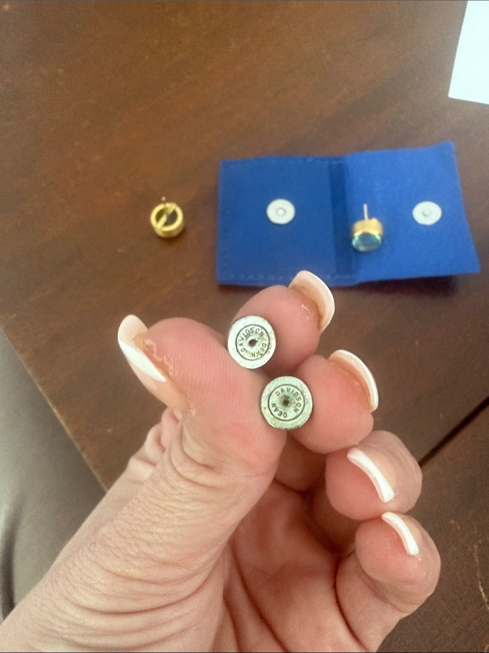 Dean Davidson Aquamarine large Knockout Studs - Picture 7 of 9